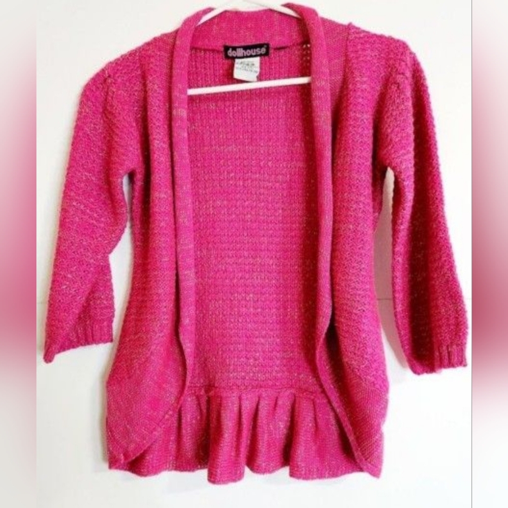 🩷Dollhouse brand girl's pink cardigan size: 14/16 L